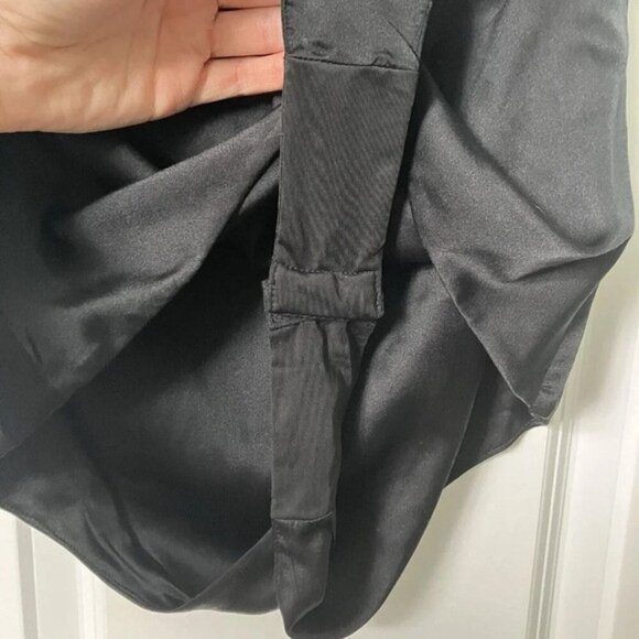 For Love & Lemons Scivvies Bodysuit Black Silk Blend Ruffle Off Shoulder Tank - Picture 4 of 8